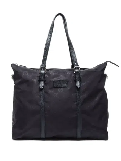 Pre-owned Gucci 2000s Gg Supreme Tote Bag In Black