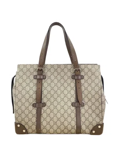 Pre-owned Gucci 2000s Gg Supreme Tote Bag In Brown