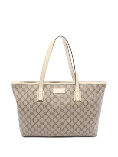 Pre-owned Gucci 2000s Gg Supreme Tote Bag In Gray