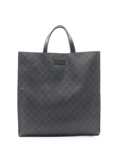 Gucci 2000s Gg Supreme Tote Bag In Gray