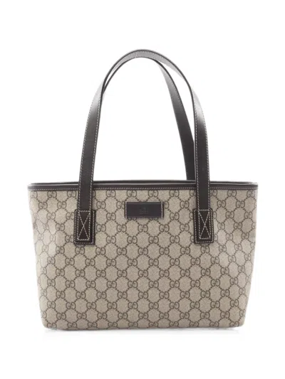 Pre-owned Gucci 2000s Gg Supreme Tote Bag In Neutrals