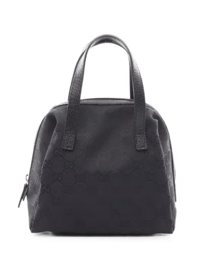Pre-owned Gucci 2000s Gg-canvas Mini Tote Bag In Black