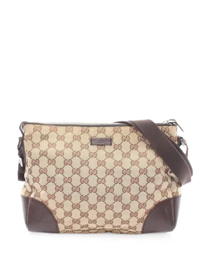Pre-owned Gucci 2000s Gg-canvas Shoulder Bag In Neutral