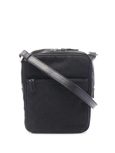 Pre-owned Gucci 2000s Gg-pattern Cross Body Bag In Black