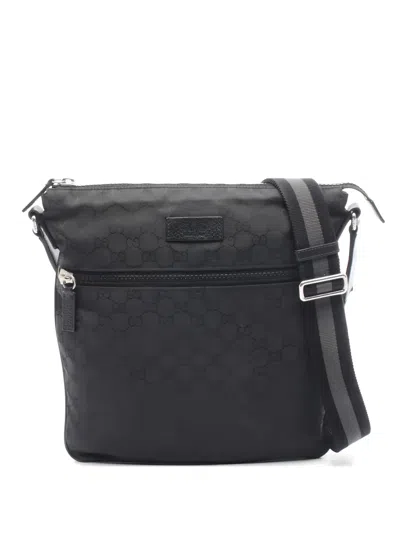 Pre-owned Gucci 2000s Gg-pattern Shoulder Bag In Black