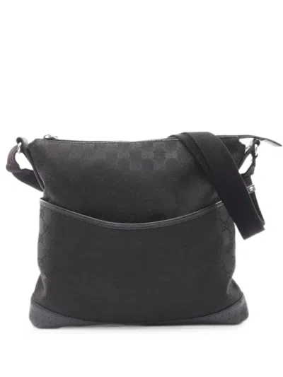 Pre-owned Gucci 2000s Gg-pattern Shoulder Bag In Black