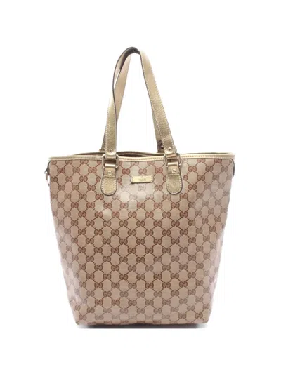Pre-owned Gucci 2000s Gg-pattern Tote Bag In Neutral