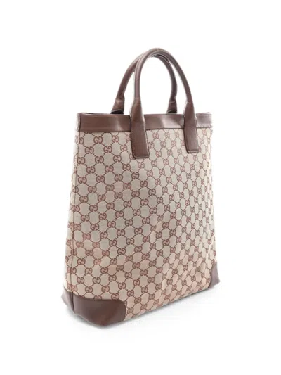 Pre-owned Gucci 2000s Gg-pattern Tote Bag In Neutral
