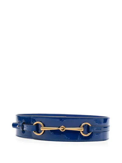 Pre-owned Gucci 2000s Horsebit-detail Belt In Blue