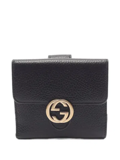 Pre-owned Gucci 2000s Interlocking G Bi-fold Wallet In 黑色