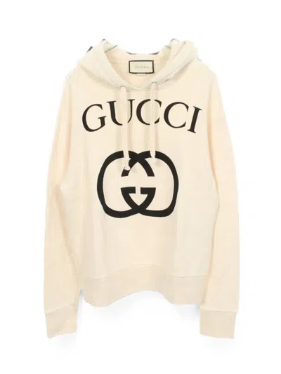 Pre-owned Gucci 2000s Interlocking G Hoodie In Neutrals