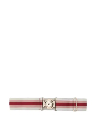 Pre-owned Gucci 2000s Interlocking G Striped Belt In Neutral