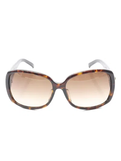 Pre-owned Gucci 2000s Interlocking G Sunglasses In Brown
