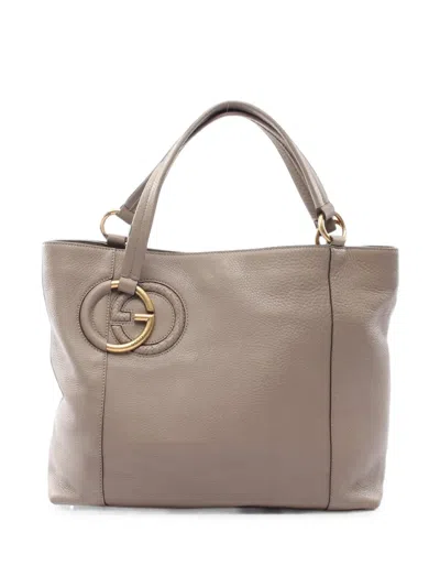 Pre-owned Gucci 2000s Interlocking G Tote Bag In ニュートラル