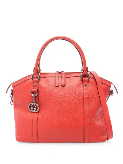 Pre-owned Gucci 2000s Interlocking G Tote Bag In Red