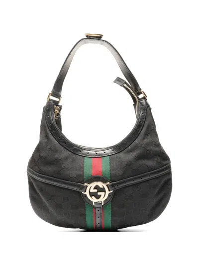 Pre-owned Gucci 2000s Interlocking Gg Canvas Shoulderbag In Black