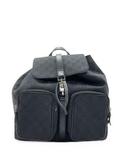 Pre-owned Gucci 2000s Jackie Backpack In Black