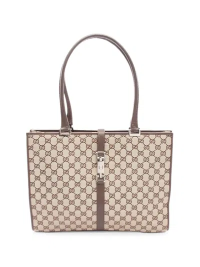Pre-owned Gucci 2000s Jackie Gg Tote Bag In Neutrals