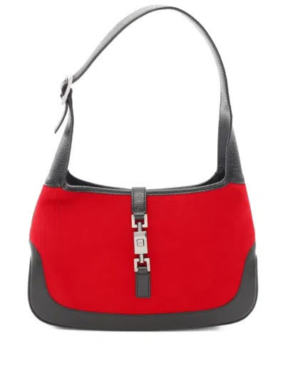 Pre-owned Gucci 2000s Jackie Wool Leather Shoulder Bag