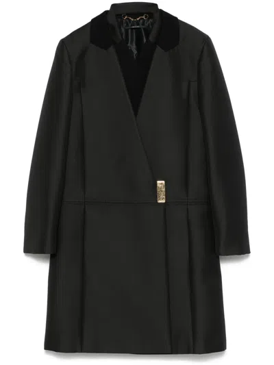 Pre-owned Gucci 2000s Layered Coat In Black