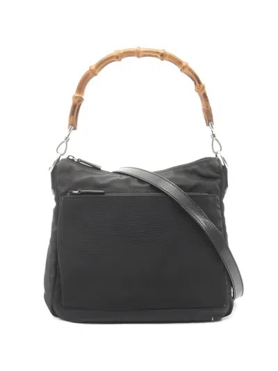 Pre-owned Gucci 2000s Leather Tote Bag In Black