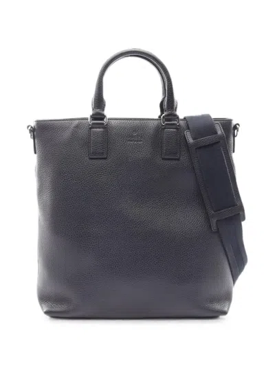 Pre-owned Gucci 2000s Leather Tote Bag In Blue