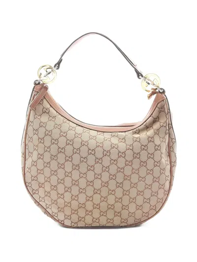 Pre-owned Gucci 2000s Logo Shoulder Bag In Neutral