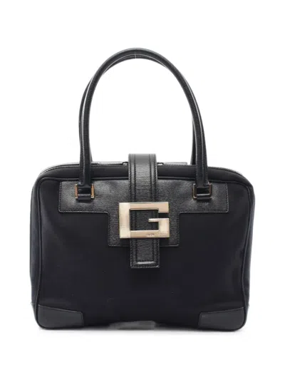 Pre-owned Gucci 2000s Logo-plaque Tote Bag In Black