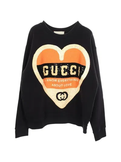 Pre-owned Gucci 2000s Logo-print Sweatshirt In Black