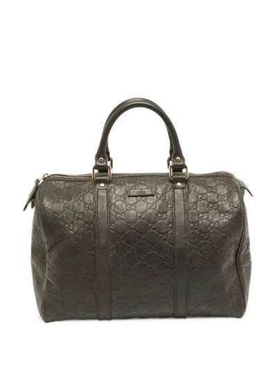 Pre-owned Gucci 2000s Medium Joy Monogram-pattern Tote Bag In Brown