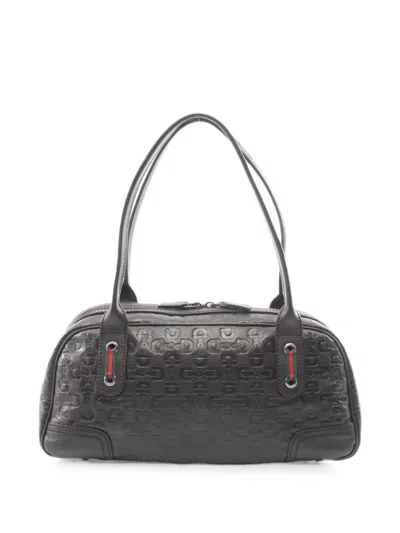 Pre-owned Gucci 2000s Mini Sherry Line Boston Handbag In Brown