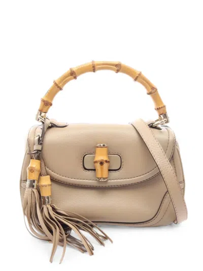 Pre-owned Gucci 2000s New Bamboo Tote Bag In Neutral