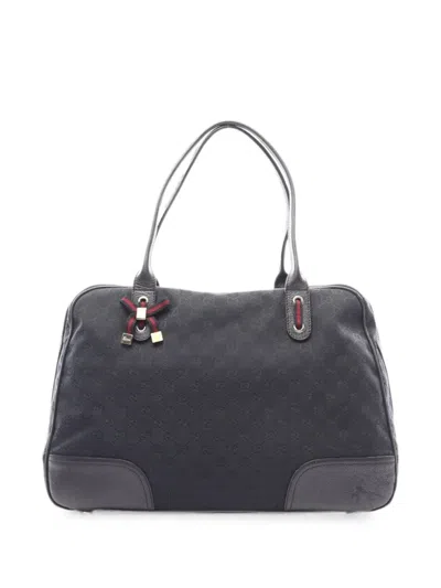 Pre-owned Gucci 2000s Princy Gg Supreme Tote Bag In 蓝色