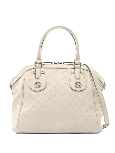 Pre-owned Gucci 2000s Scarlet Leather Handbag In Neutral