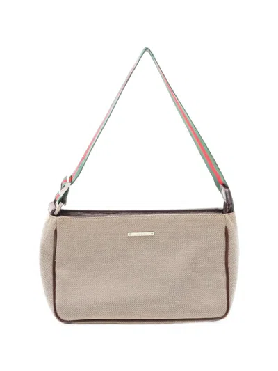 Pre-owned Gucci 2000s Sherry Line Logo-plaque Shoulder Bag In 中性色