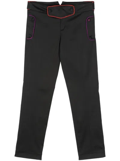 Pre-owned Gucci 2000s Slim-cut Trousers In Black