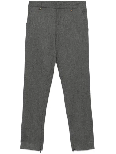 Pre-owned Gucci 2000s Slim-cut Trousers In Grey