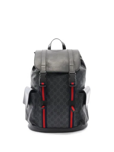 Pre-owned Gucci 2000s Soft Gg Supreme Backpack In Black