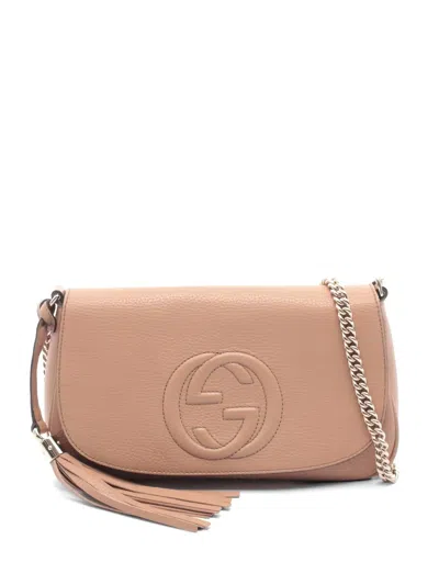 Pre-owned Gucci 2000s Soho Interlocking G Chain Shoulder Bag In Pink