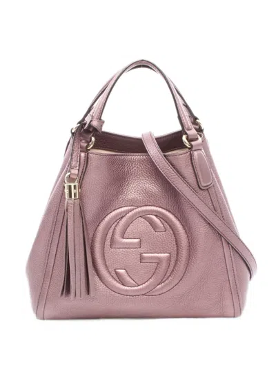 Pre-owned Gucci 2000s Soho Interlocking G Tote Bag In Pink