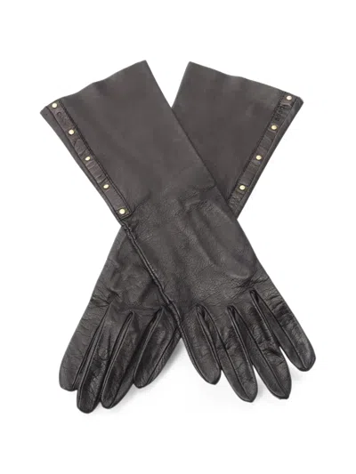 Pre-owned Gucci 2000s Studded Leather Gloves In Black