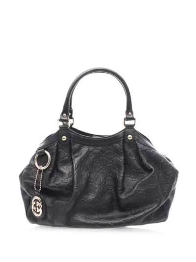 Pre-owned Gucci 2000s Sukey Ssima Tote Bag In Black