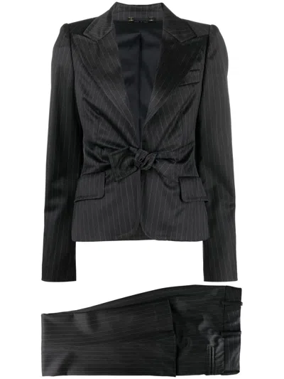 Pre-owned Gucci 2000s Tied Bow Blazer In Black