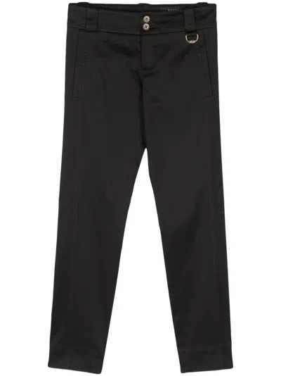 Pre-owned Gucci 2000s Twill Trousers In Black