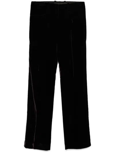 Pre-owned Gucci 2000s Velvet Trousers In Purple