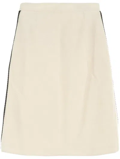 Pre-owned Gucci 2000s Wool Midi Skirt In Neutrals