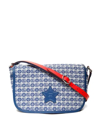 Pre-owned Gucci 2000s-2020s Gg Canvas Shoulder Bag In Blue