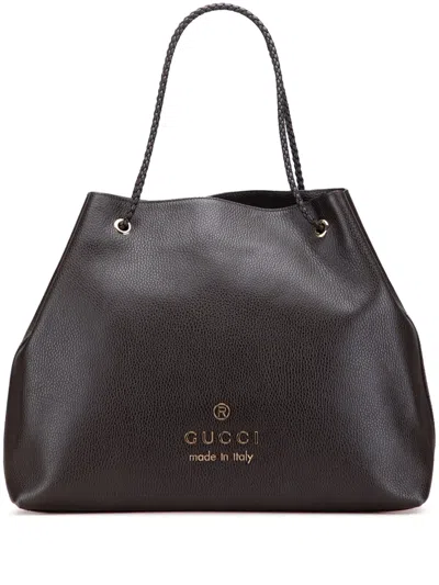 Pre-owned Gucci 2001-2015 Large Leather Gifford Tote Bag In Brown