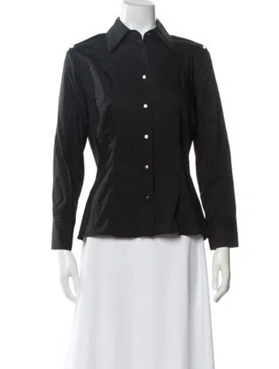 Pre-owned Gucci 2001 Long Sleeve Blouse In Black