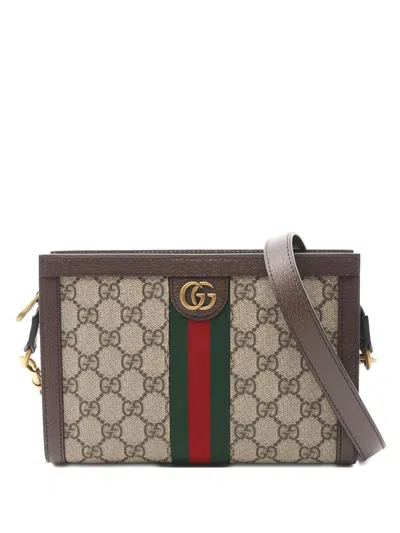Pre-owned Gucci 2002s Ophidia Stripe Shoulder Bag In Neutral